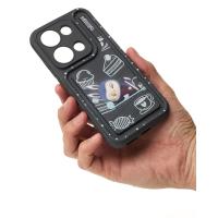 Чехол Labubu для iPhone 13 Pro Max темно-серый