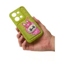 Чехол Labubu для Xiaomi Redmi Note 13 4G зеленый