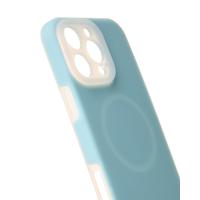 Чехол Liquid Silicone Full с поддержкой MagSafe для iPhone 16 Pro blue fog