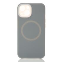 Чехол Liquid Silicone Full с поддержкой MagSafe для iPhone 13 stone gray