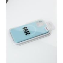 Чехол Liquid Silicone Full с поддержкой MagSafe для iPhone 13 blue fog