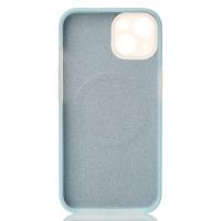 Чехол Liquid Silicone Full с поддержкой MagSafe для iPhone 13 blue fog
