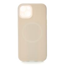 Чехол Liquid Silicone Full с поддержкой MagSafe для iPhone 14 cream