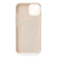 Чехол Liquid Silicone Full с поддержкой MagSafe для iPhone 14 cream