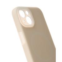 Чехол Liquid Silicone Full с поддержкой MagSafe для iPhone 14 cream