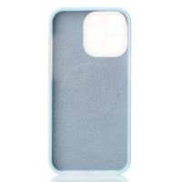 Чехол Liquid Silicone Full с поддержкой MagSafe для iPhone 13 Pro blue fog