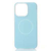 Чехол Liquid Silicone Full с поддержкой MagSafe для iPhone 14 Pro Max blue fog