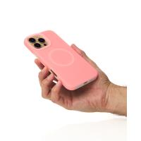Чехол Liquid Silicone Full с поддержкой MagSafe для iPhone 16 Pro pink