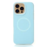 Чехол Liquid Silicone Full с поддержкой MagSafe для iPhone 16 Pro blue fog