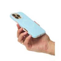 Чехол Liquid Silicone Full с поддержкой MagSafe для iPhone 16 Pro Max blue fog