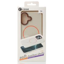 Силіконовий чохол Slim Ring Leather Textured з підтримкою MagSafe для iPhone 16 natural titanium