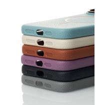 Силиконовый чехол Slim Ring Leather Textured с поддержкой MagSafe для iPhone 15 Pro Max desert titanium