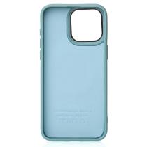 Силиконовый чехол Slim Ring Leather Textured с поддержкой MagSafe для iPhone 14 wave blue