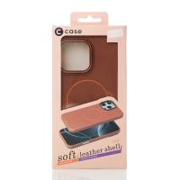 Силиконовый чехол Slim Ring Leather Textured с поддержкой MagSafe для iPhone 14 desert titanium