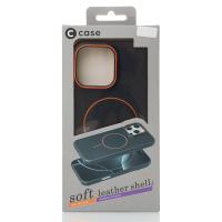 Силиконовый чехол Slim Ring Leather Textured с поддержкой MagSafe для iPhone 14 Pro Max black