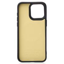 Силиконовый чехол Slim Ring Leather Textured с поддержкой MagSafe для iPhone 15 black