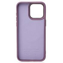 Силиконовый чехол Slim Ring Leather Textured с поддержкой MagSafe для iPhone 15 Pro deep purple