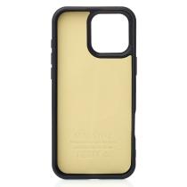 Силиконовый чехол Slim Ring Leather Textured с поддержкой MagSafe для iPhone 16 Pro black