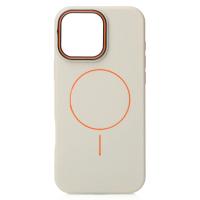 Силиконовый чехол Slim Ring Leather Textured с поддержкой MagSafe для iPhone 16 Pro natural titanium