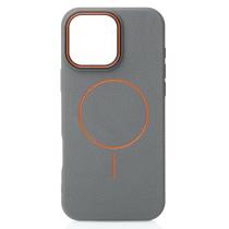 Силіконовий чохол Slim Ring Leather Textured з підтримкою MagSafe для iPhone 16 Pro Max stone gray