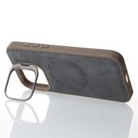 Чехол LEATHER CAMERA CASE с поддержкой MagSafe для iPhone 15 Pro Max серый