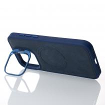 Чехол LEATHER CAMERA CASE с поддержкой MagSafe для iPhone 15 Pro темно-синий