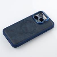 Чехол LEATHER CAMERA CASE с поддержкой MagSafe для iPhone 15 Pro Max темно-синий