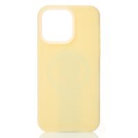 Чехол Liquid Silicone Full с поддержкой MagSafe для iPhone 15 sunglow
