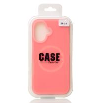 Чехол Liquid Silicone Full с поддержкой MagSafe для iPhone 16 pink