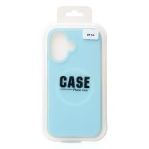Чехол Liquid Silicone Full с поддержкой MagSafe для iPhone 16 blue fog