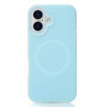 Чехол Liquid Silicone Full с поддержкой MagSafe для iPhone 16 blue fog