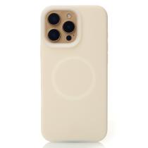 Чехол Liquid Silicone Full с поддержкой MagSafe для iPhone 16 Pro Max cream