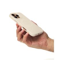 Чехол Liquid Silicone Full с поддержкой MagSafe для iPhone 16 Pro Max cream