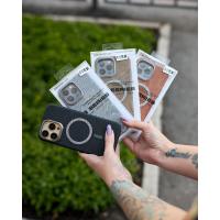 Чехол LUXURY Leather Case с поддержкой MagSafe для iPhone 15 desert titanium