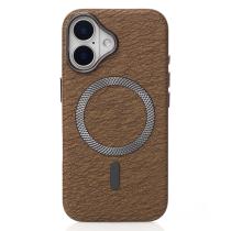 Чехол LUXURY Leather Case с поддержкой MagSafe для iPhone 16 desert titanium