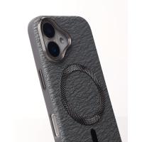 Чехол LUXURY Leather Case с поддержкой MagSafe для iPhone 16 natural titanium