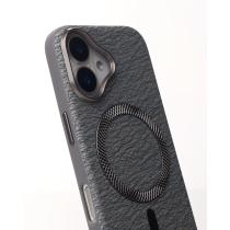 Чехол LUXURY Leather Case с поддержкой MagSafe для iPhone 16 natural titanium