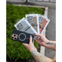 Чехол LUXURY Leather Case с поддержкой MagSafe для iPhone 16 brown