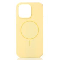 Силиконовый чехол Slim Ring Soft с поддержкой MagSafe для iPhone 15 sunglow