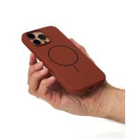 Силиконовый чехол Slim Ring Soft с поддержкой MagSafe для iPhone 16 Pro Max brown