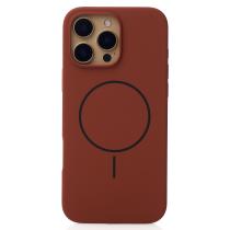 Силиконовый чехол Slim Ring Soft с поддержкой MagSafe для iPhone 16 Pro brown