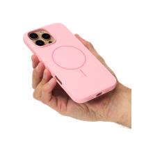 Силиконовый чехол Slim Ring Soft с поддержкой MagSafe для iPhone 16 Pro pink