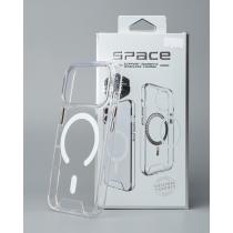 Силиконовый чехол SPACE CASE с поддержкой MagSafe для iPhone 18 Pro прозрачный