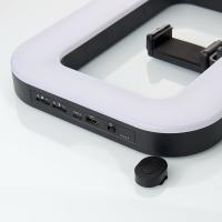 LED-лампа DC Q-01 с держателем для селфи (прямоугольная) черный