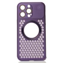 Металлический чехол AROMA PERFORATED METAL с поддержкой MagSafe для iPhone 14 Pro Max фиолетовый