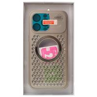 Металлический чехол AROMA PERFORATED METAL с поддержкой MagSafe для iPhone 14 Pro золотой