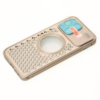 Металлический чехол AROMA PERFORATED METAL с поддержкой MagSafe для iPhone 14 Pro Max золотой