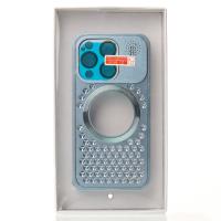 Металлический чехол AROMA PERFORATED METAL с поддержкой MagSafe для iPhone 15 Pro Max голубой