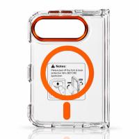 Пластиковый чехол FOLD CLEAR COLORS с поддержкой MagSafe для iPhone DUO orange