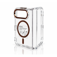 Пластиковый чехол FOLD CLEAR COLORS с поддержкой MagSafe для iPhone DUO brown
